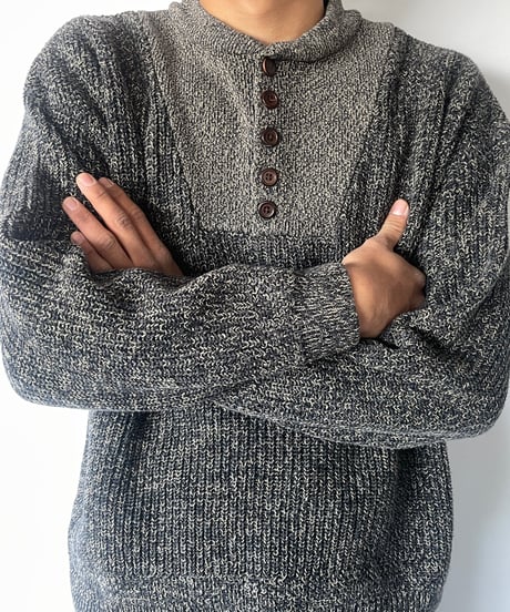 90s CLUB ROOM Half-button Melange Knit
