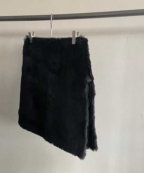 Europe vintage fur trapeze skirt