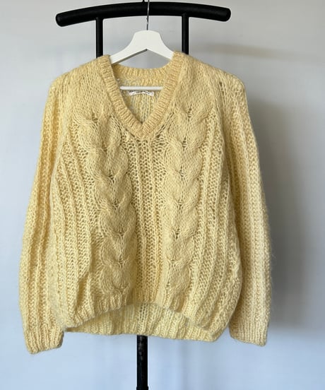 Vintage V-Neck Hand Made Knit