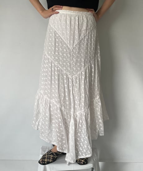 Floral embroidery skirt
