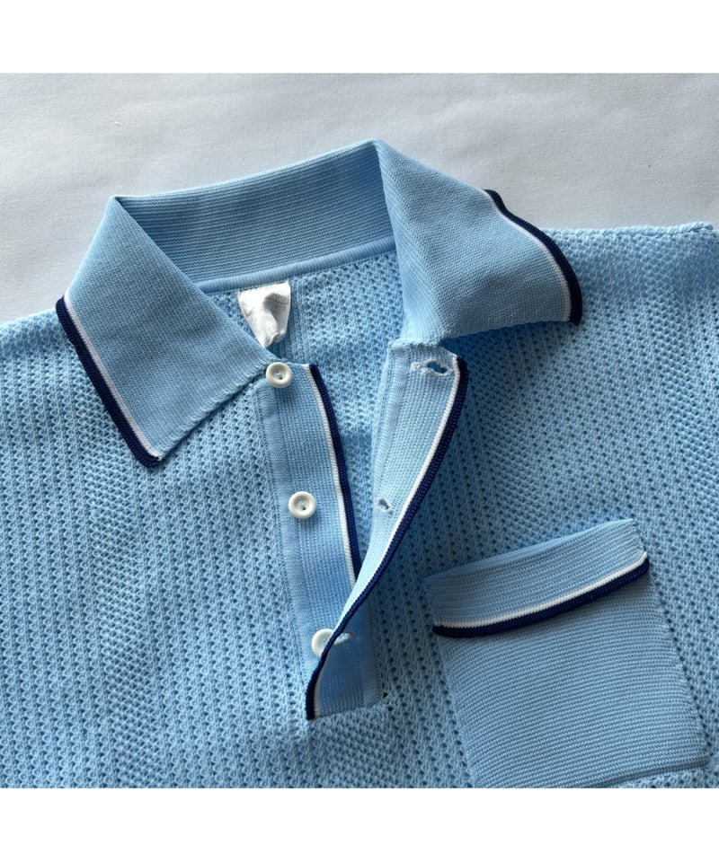 70s~80s Mesh Knit Polo | Clout