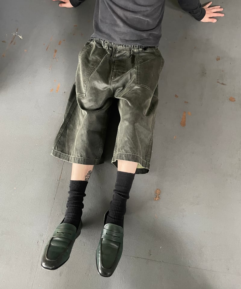 パンツ BOTANICAL WAX AGING SHORTS RUST GREEN COMFORTABLE REASON 