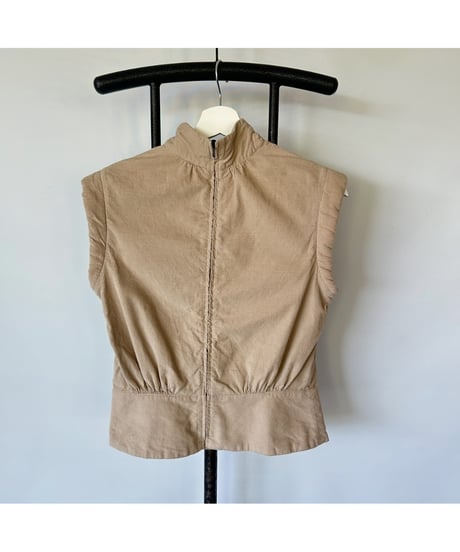 Back Zip High Neck Tops