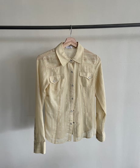 sheer Western Stripe shirt
