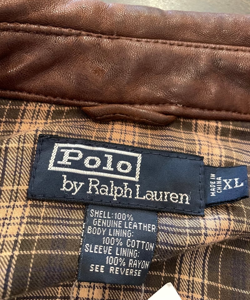 90s RALPH LAUREN leather swing top XL | Clout