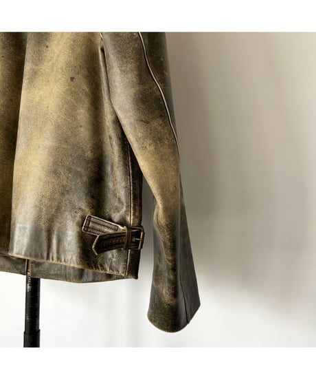 Vintage Stand Collar Leather Jacket