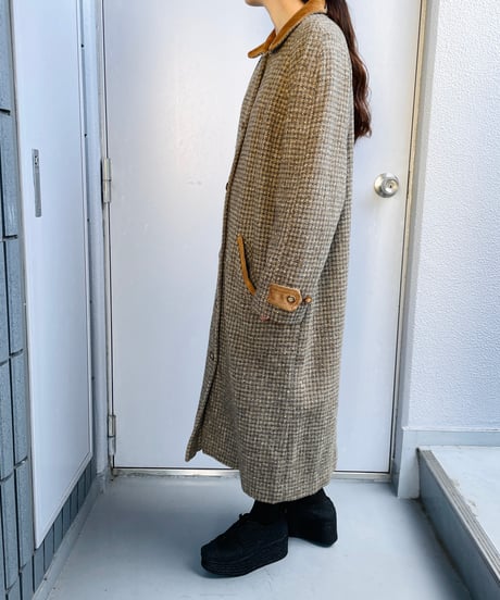 80s  L.L.Bean tweed wool coat