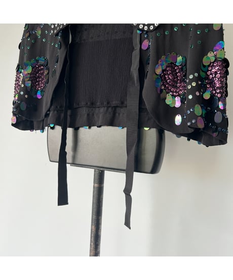 Sequin silk cape