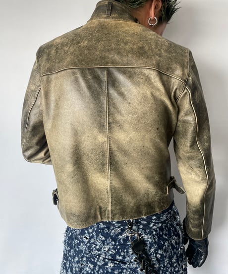 Vintage Stand Collar Leather Jacket