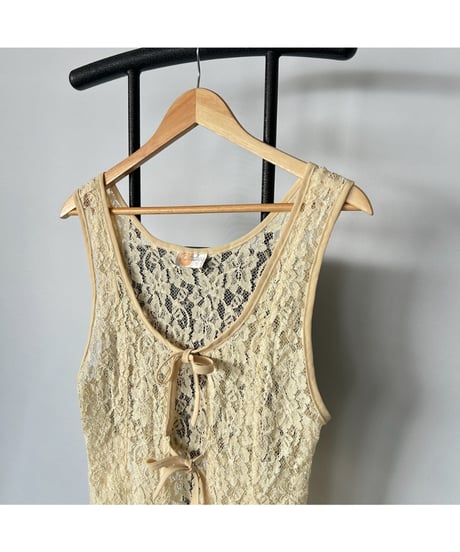 flower lace see-through Vest