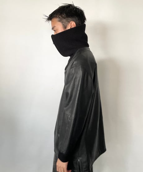Europe Black Leather Pullover