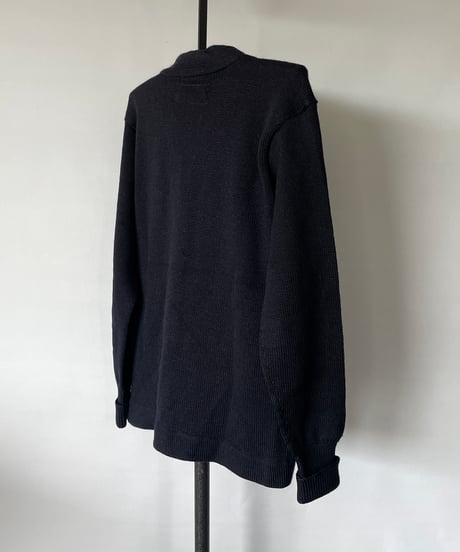 50-60s  lettered cardigan "Dark Navy"