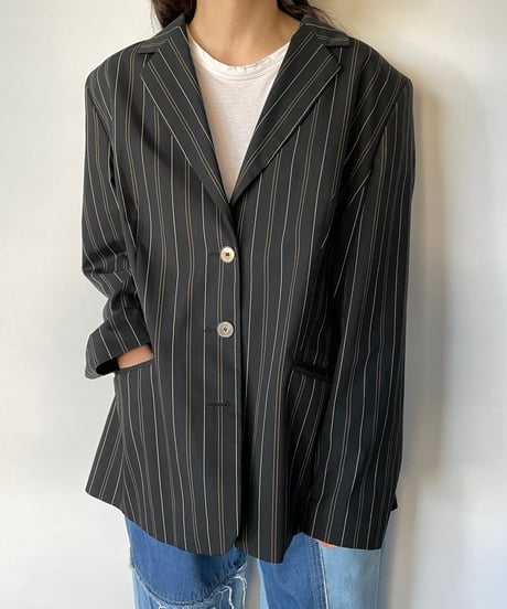 Euro vintage Stripe Tailored Jacket