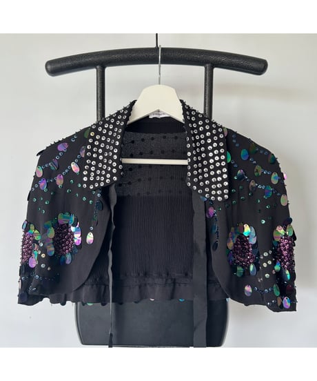 Sequin silk cape