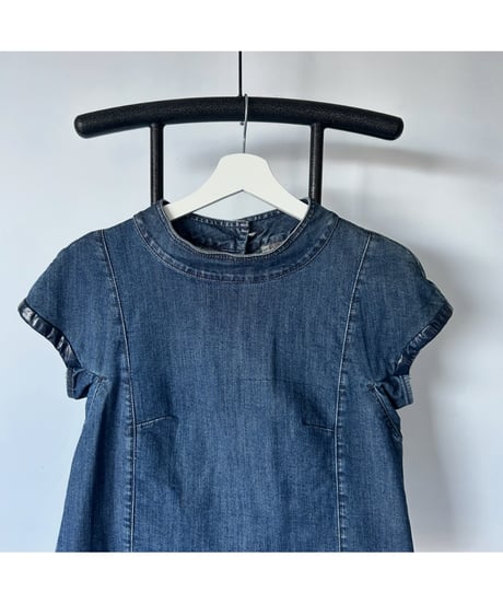 MADE IN ITALY "back button denim tops"