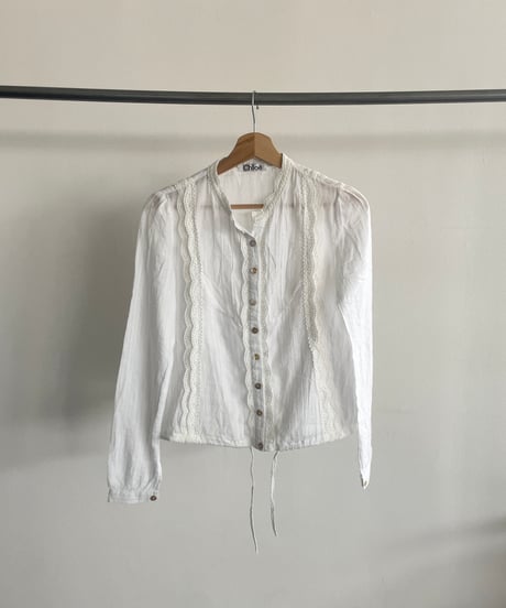 Chloe no collar shirts blouse