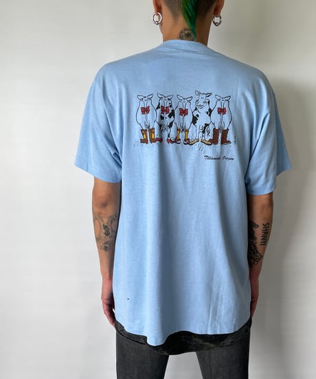 90s SCREEN STARS "NIKEを履いた牛さん” s/s tee XL
