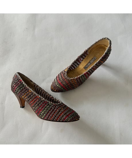 CLAUDIO MERAZZI mesh leather pumps