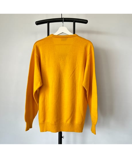 Europe Vintage Yellow V-neck Knit