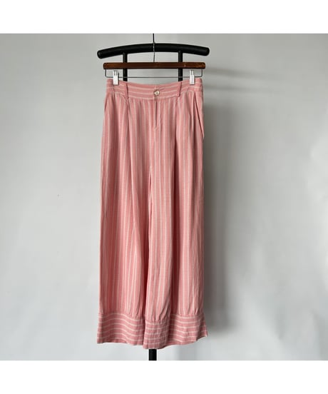 Pink stripe wide pants