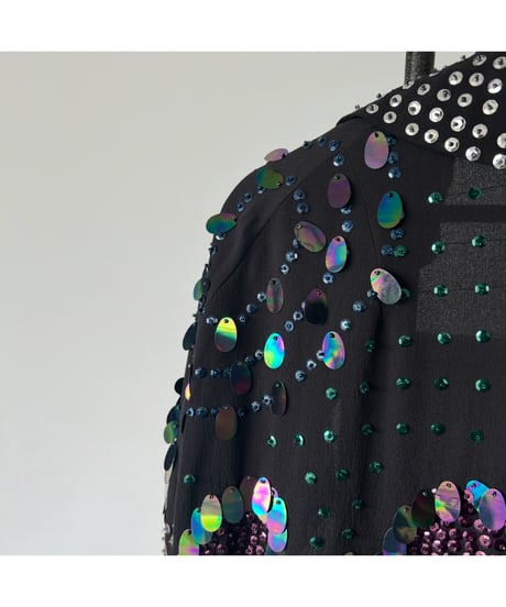 Sequin silk cape