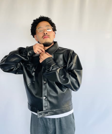 NAM "TRUMPET TRUCKER JACKET FAUX LEATHER"