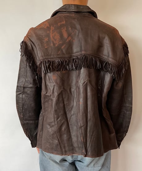 70s Europe fringe leather jacket