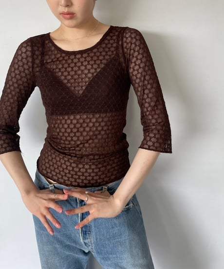 DKNY Sheer Lace Tops