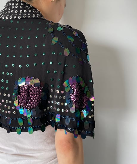 Sequin silk cape