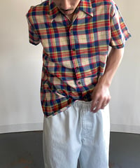 Europe madras check s/s shirt 42