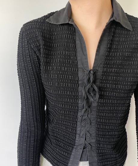 MADE IN FRANCE lace up shirts