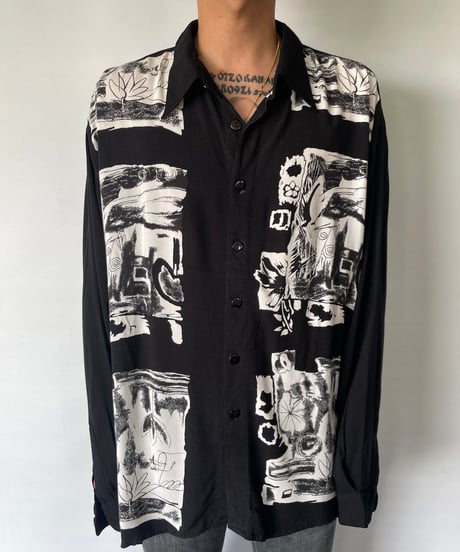 VISKOSE printed L/S shirt 45/46