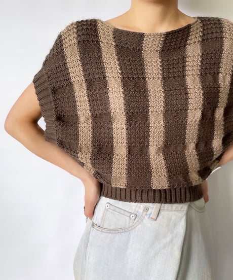 EUROPE VINTAGE s/s poncho knit mede in italy