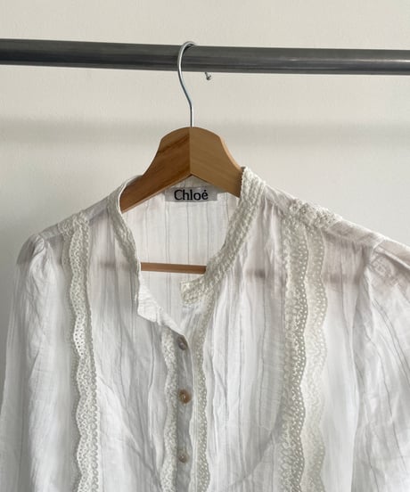 Chloe no collar shirts blouse