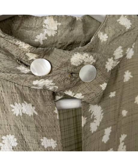 60s~70s europe vintage Stand collar dress