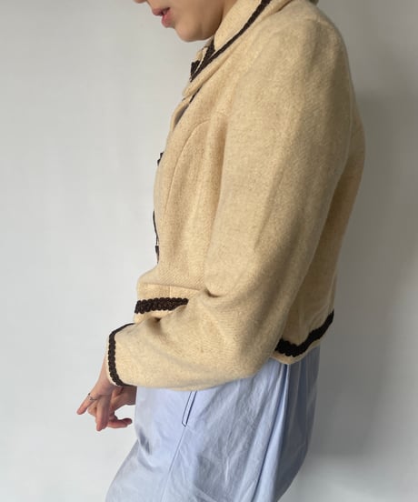 60-70s Europe Piping Short Jacket