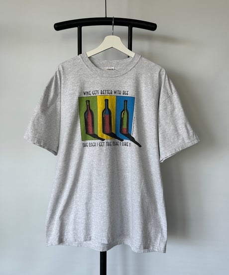 00s "WINE GETS BETTER WITH AGE" s/s tee XL