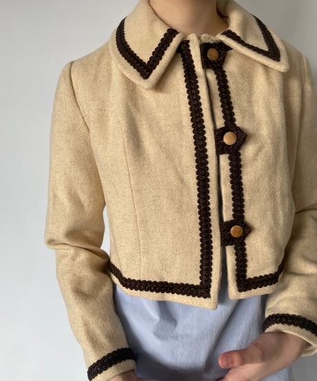 60-70s Europe Piping Short Jacket