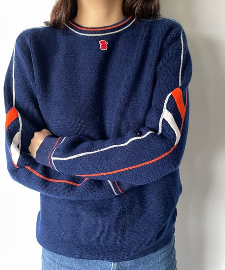 Navy Line Knit