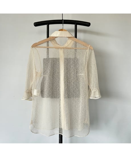 see-through ruffle shirt