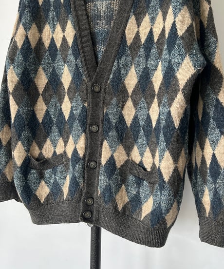 80s Argyle check Cardigan