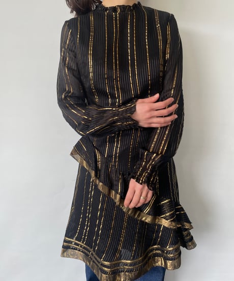 Frill Golden Stripe Dress