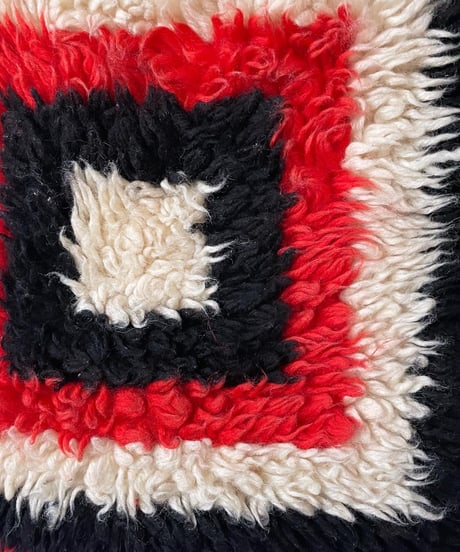 70-80s Europe vintage shaggy mini rug