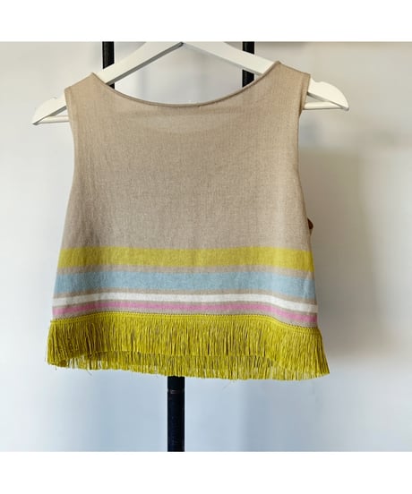 MADE IN ITALY fringe knit tops