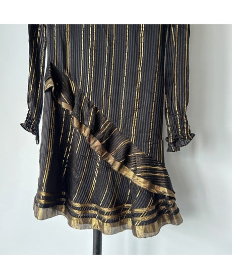 Frill Golden Stripe Dress
