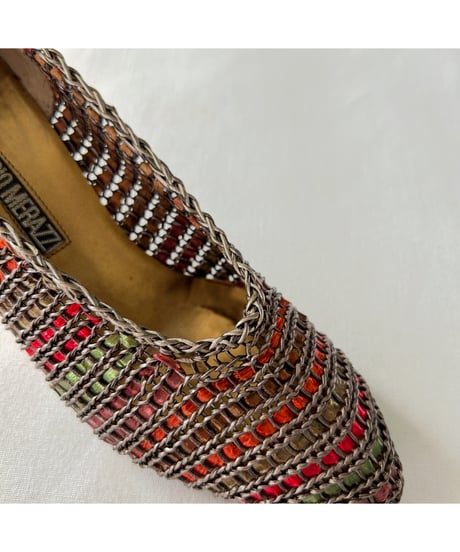 CLAUDIO MERAZZI mesh leather pumps