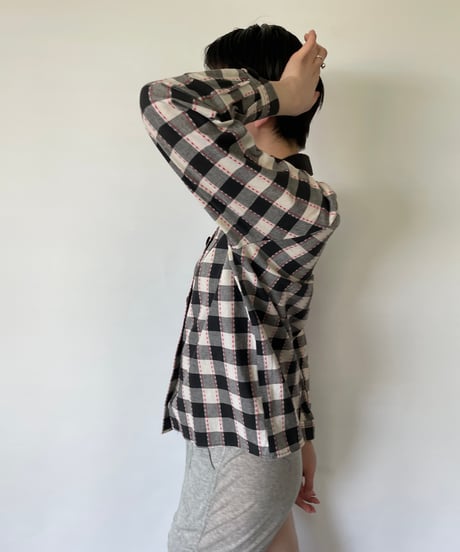 Ombre Check Shirt Jacket