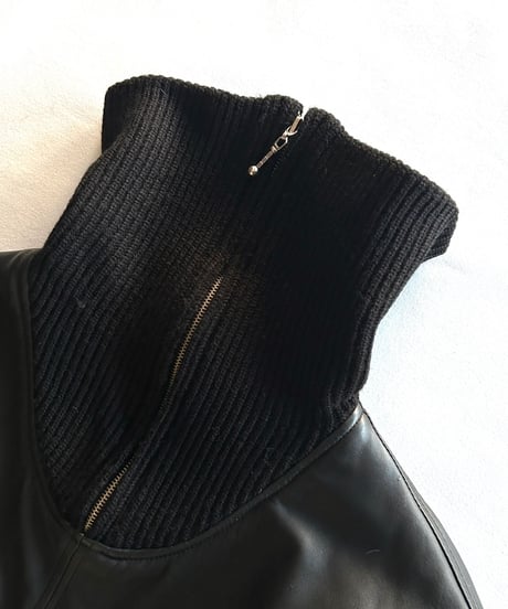 Europe Black Leather Pullover