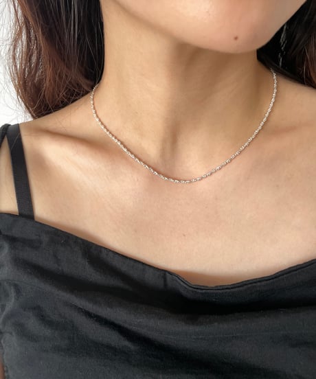 DEAD STOCK Vintage Italy 925 tiny chain necklace double twist 11