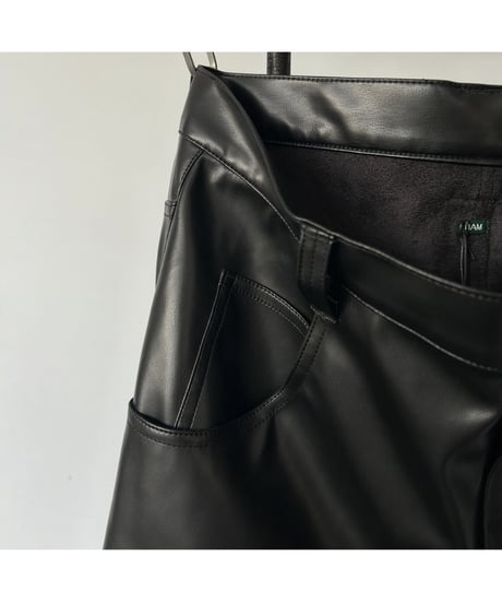 NAM "HORN PANTS - FAUX LEATHER" (BLACK)
